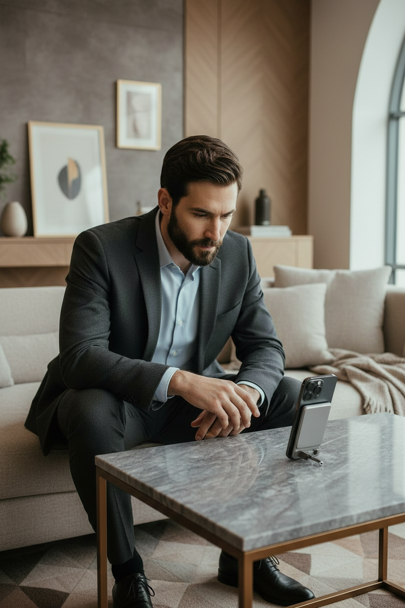 LemonCharge - Batterie Externe Magnétique 20 W avec Support Intégré